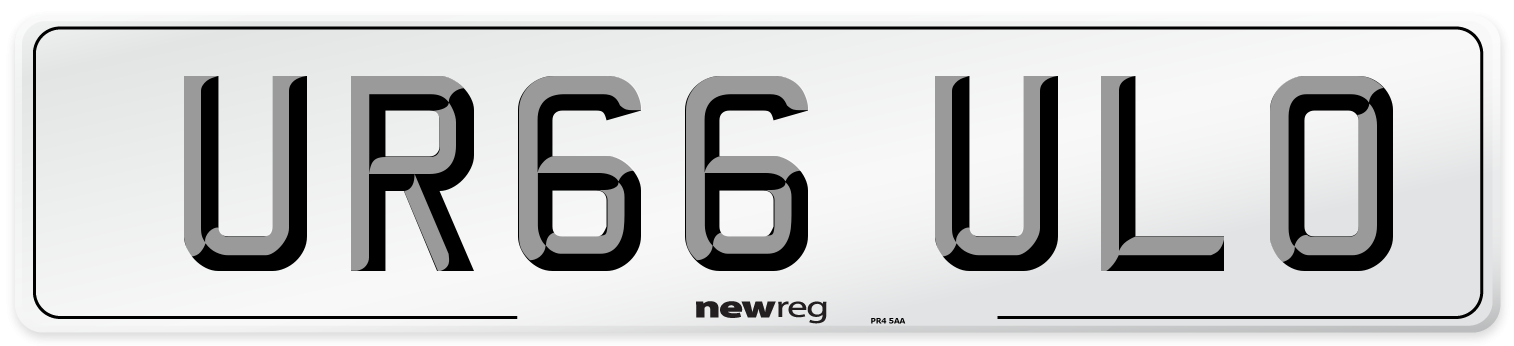 UR66 ULO Number Plate from New Reg